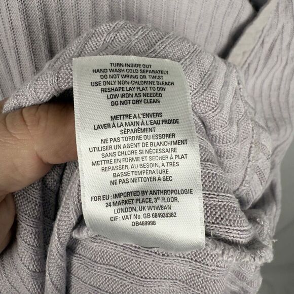 Anthropologie Postcard Ribbed Gray / Lavender Henley - Women’s L - Picture 9 of 9